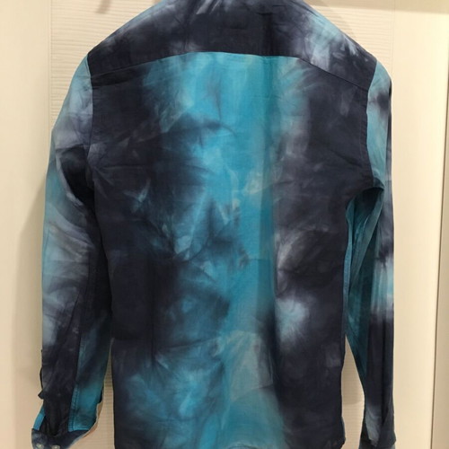 Burberry unisex tie-dye long-sleeve shirt S with vintage check details