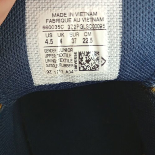 Converse παιδικά αθλητικά μεταχειρισμένα, μέγεθος 37, μπλε και κίτρινα