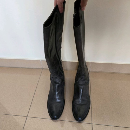 Laura Bellariva leather boots dark grey size 37