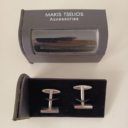 Makis Tselios silver men's cufflinks like new