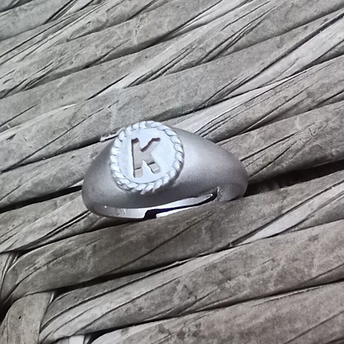Ring Apefthon silver 925° chevalier matte finish like new