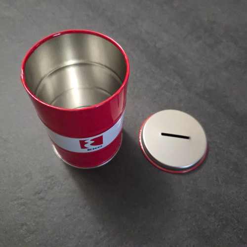 EKO Metal Barrel Coin Bank and Pencil Holder like new