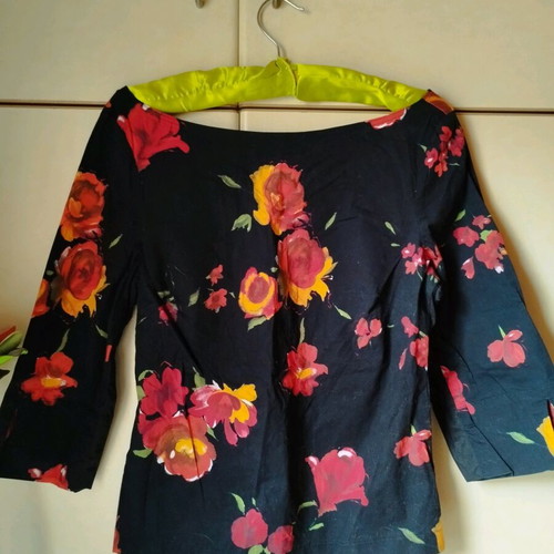 Claudia Strater top black multicolor like new, cotton with elastane