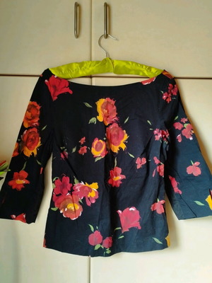 Claudia Strater top black multicolor like new, cotton with elastane