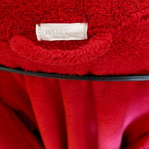Oysho fleece robe red like new, size L