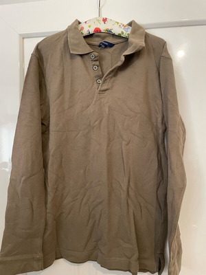 TEX BASIC Boys Long Sleeve Polo Shirt Used Brown Age 12