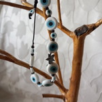Handmade bracelet with eye beads and adjustable clasp, new
