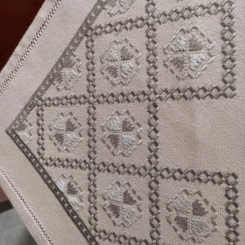 Handmade Lefkaritiko embroidery on etamine like new
