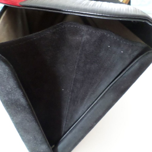 Suede bag black and red like new