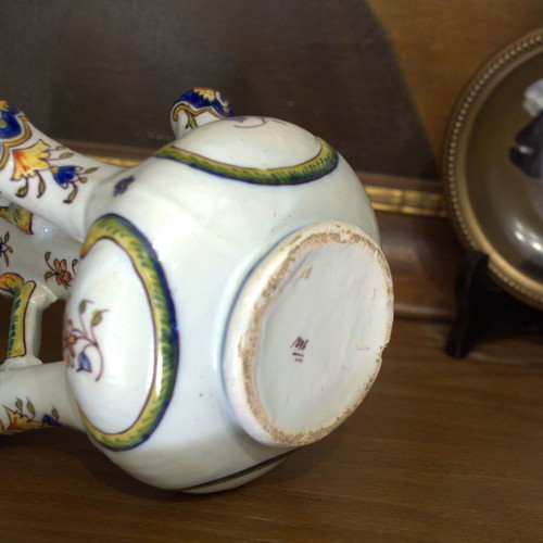 Antique French Quimper Faience Épergne Vase used, hand-painted c. 1880–1910