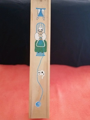 Wooden knitting needle box used