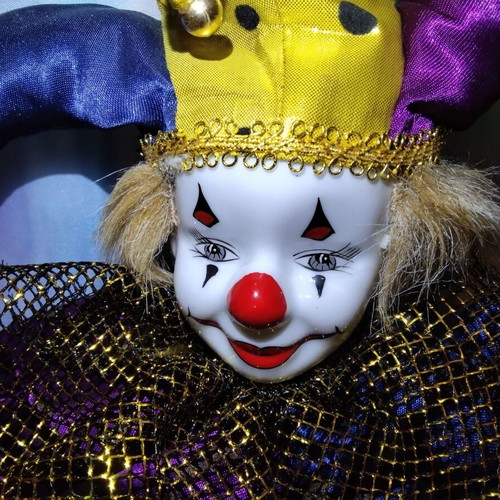 Collectible porcelain clown doll, 35 cm, 1980s-90s