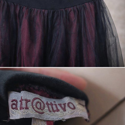 Attr@ttivo midi tulle skirt like new, black with burgundy