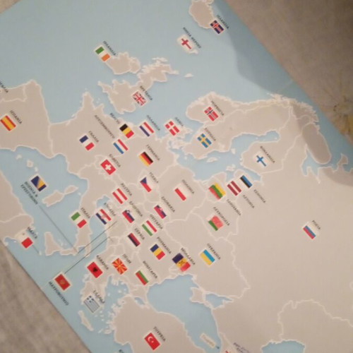 Rare collectible album with flags and monuments of Europe like new