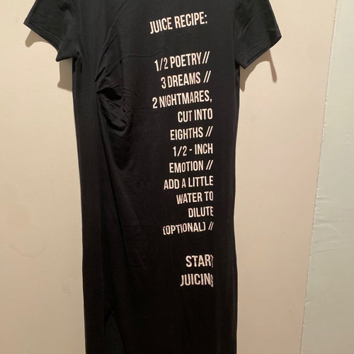 Zara long T-shirt dress medium used, black, with slit