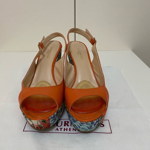 Platform sandals like new, size 38, orange