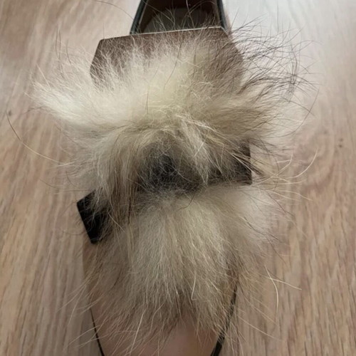 Pargiana leather loafers with fur and black sole like new, size 39, pink