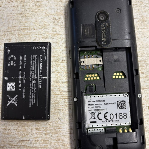 Nokia 220 RM-970 used, black, memory card