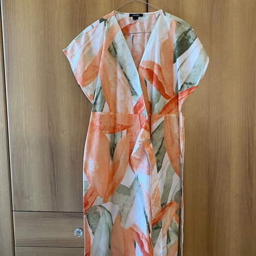 Esmara Linen Floral Dress new, orange and green