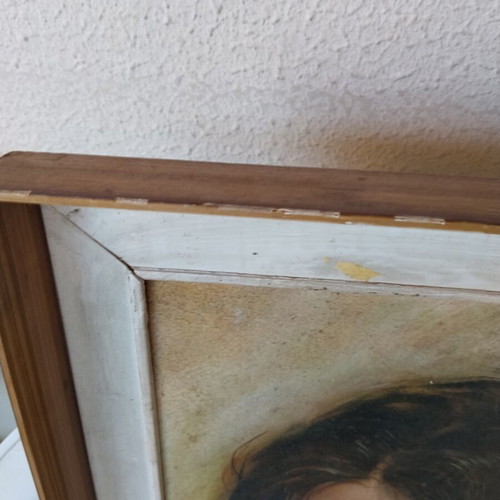 Vintage framed painting 48×37 used with visible wear