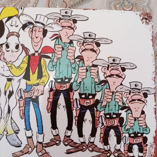 Lucky Luke wall decoration with rust effect
