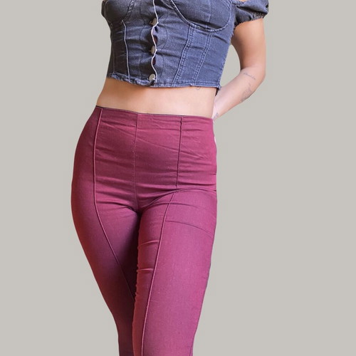Bordeaux pants used with side zipper, size M