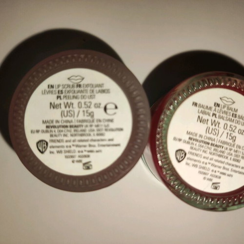 Make-up Revolution lip scrub and lip balm set used