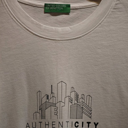 Benetton men's T-shirt new, white, size M
