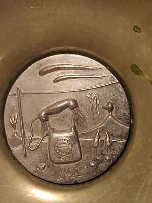 Dimitris Geros Bronze Collectible Plate 1992, 12 cm diameter
