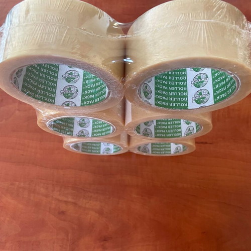 Roller Pack PVC packing tape 48mm x 60m, pack of 6, new