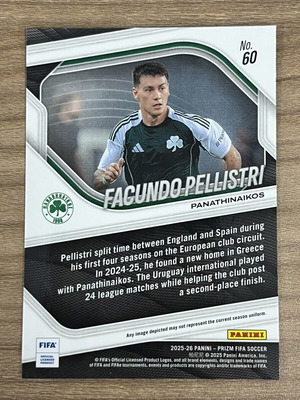 2025-26 Panini Prizm FIFA Soccer Facundo Pellistri card like new