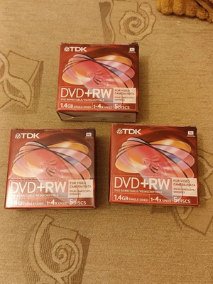 Mini DVD+RW TDK δισκάκια καινούργια, πακέτο 15 για βιντεοκάμερες