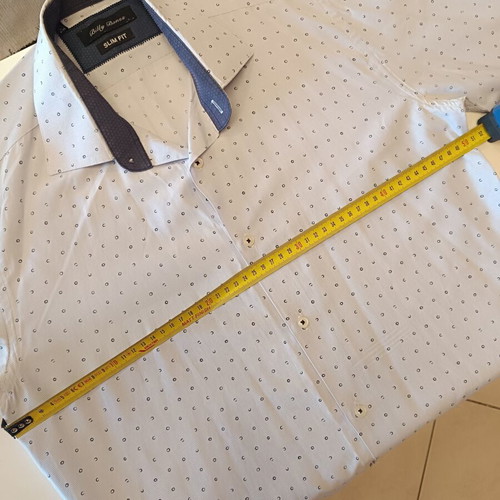 Billy Bones Slim Fit Shirt Light Ice Blue with Navy Details like new, size L