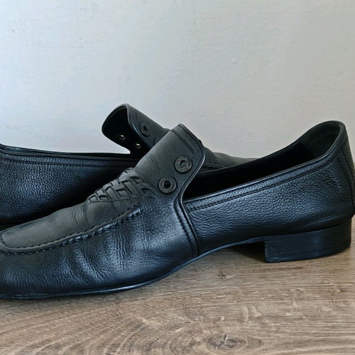 Emporio Armani leather loafers used, size 44.5, black