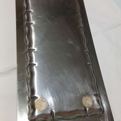 Vintage serving tray inox 18/10 with 24K gold leaf used