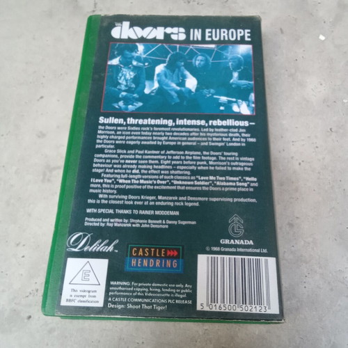 The Doors In Europe VHS tape used, 1980s, Jim Morrison