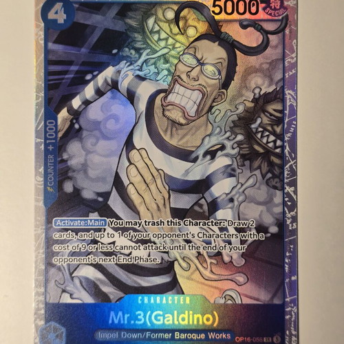 Mr. 3 Galdino One Piece Card Game OP16-056 Super Rare like new