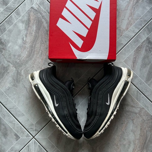 Nike Air Max 97 black athletic shoes in like new condition, size 46