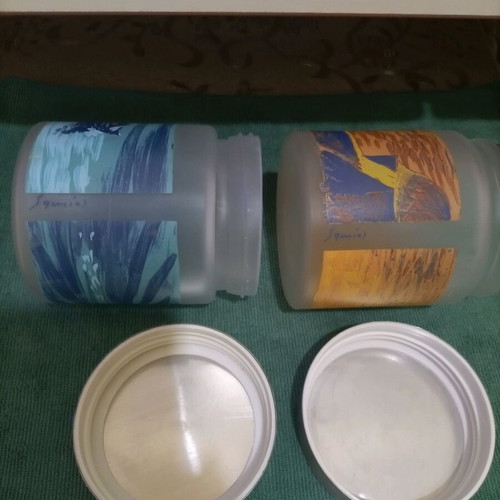 Two containers with silver lids 12 cm by Samios new