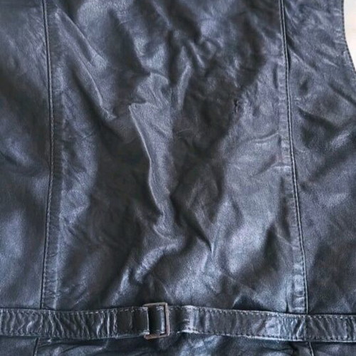 Genuine leather vest used, black, size L