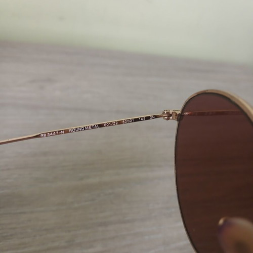 Ray-Ban sunglasses used, pink and gold with scratches
