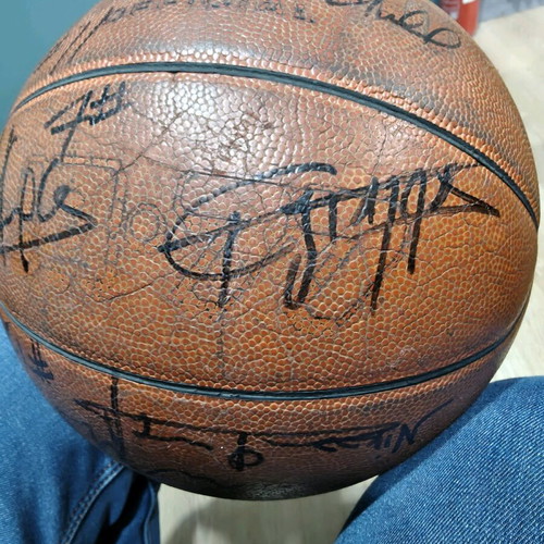 Molten basketball used with signatures of Peristeri team 1996