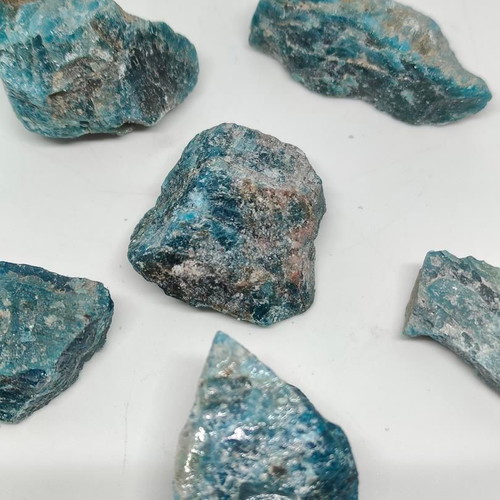 Natural Raw Blue Apatite 6 Pieces 106g