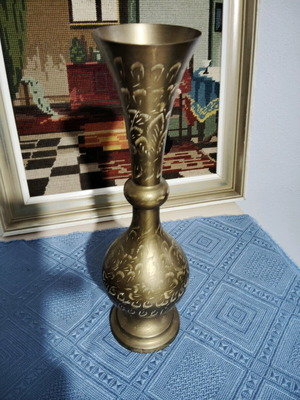 Vintage bronze vase used, very old, origin Austria