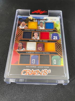 Leaf Crazy 8s card used with Curry, Giannis, Jokic, Embiid, Morant, Mitchell, George, Tatum