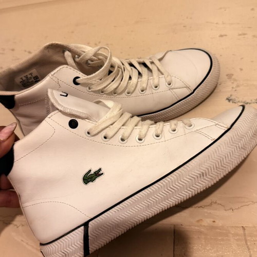 Lacoste white ankle boots like new, size 38