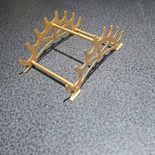 Metal pen and brush stand with gold finish like new