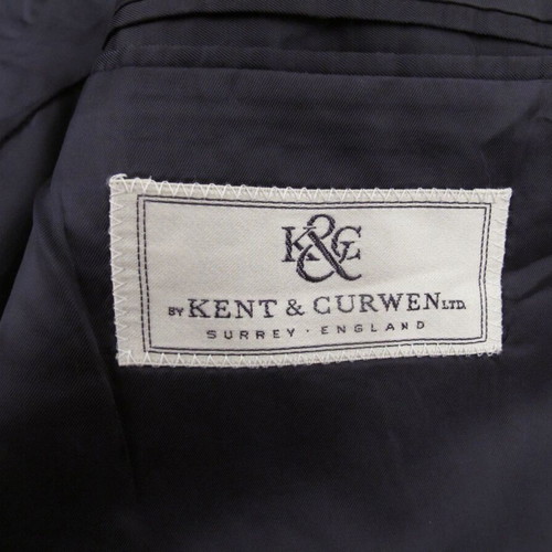 Kent & Curwen men's wool blazer size M blue windowpane