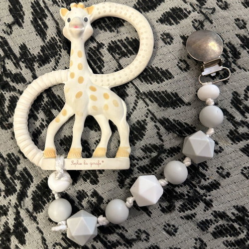 Sofia la giraffe teether used, natural rubber