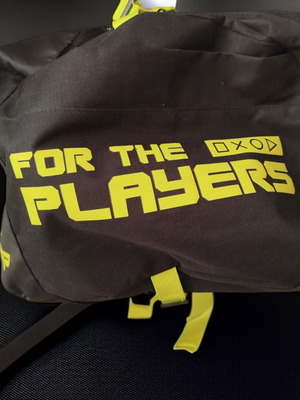 Playstation For The Players backpack used, black and green